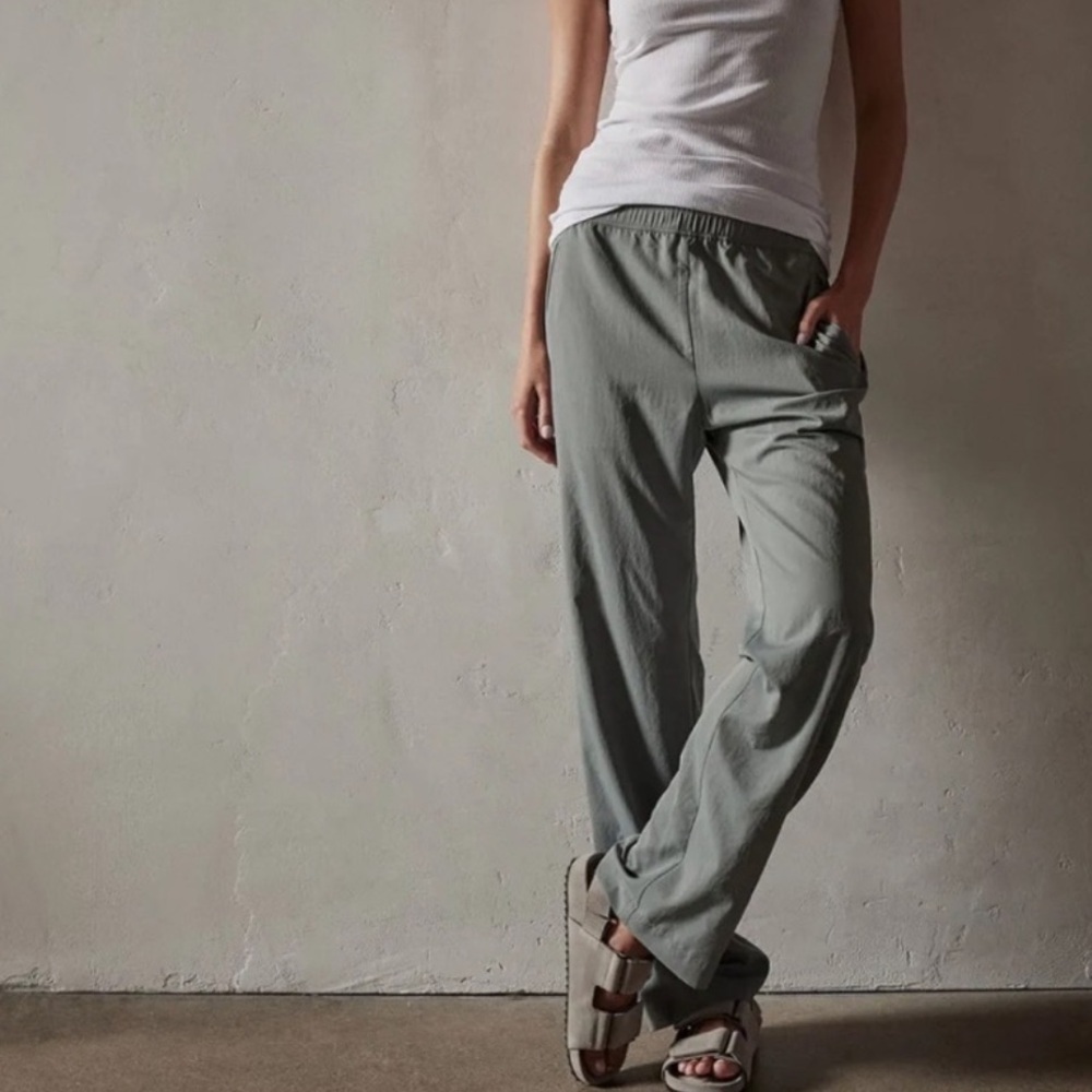 James Perse Monterey Straight Leg Trousers Casual Pants Sage Green Size M Women